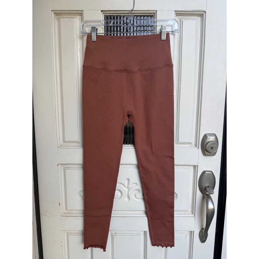 Spiritual Gangster Womens Ribbed Seamless High Waisted Leggings Rust Size XS/S
